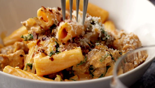 Date Night Rigatoni with Sausage and Kale