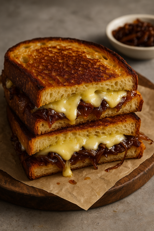 Grilled Cheese, But Fancy: Caramelized Onions and Gruyère Melted to Perfection