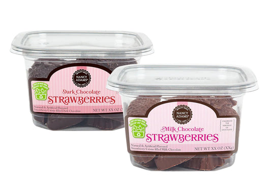 LAST CALL FOR VALENTINE'S DAY! 30% Nancy Adams Chocolate Strawberry Crème Filled Strawberries (12ct Case)