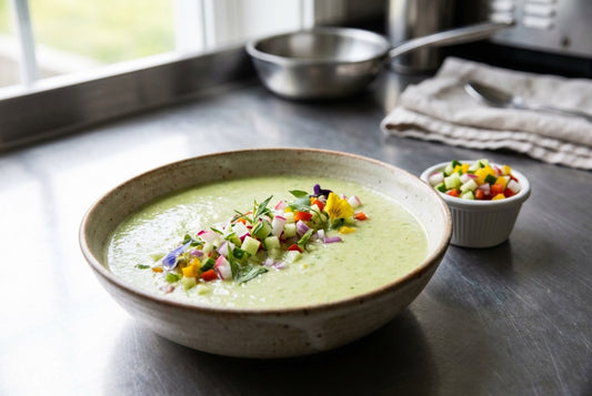 Coconut Water Gazpacho with Crisp Veggies