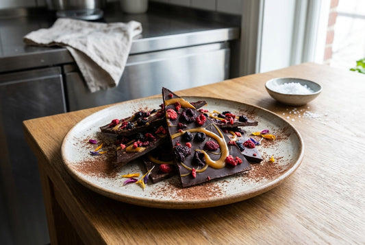 Dark Chocolate Berry Caramel Bark