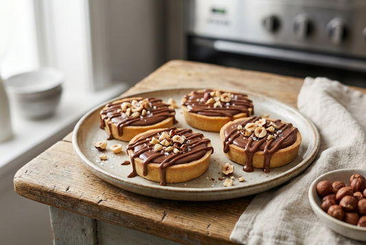 Hazelnut Chocolate Tartlets with Nutella Drizzle