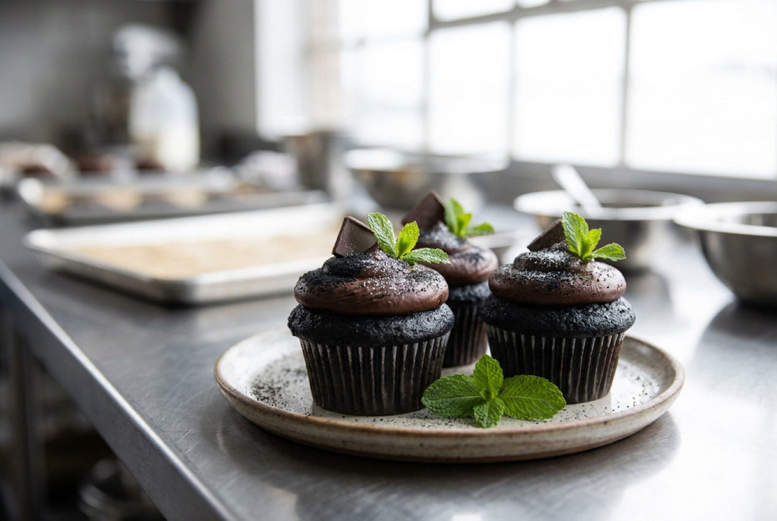 Midnight Charcoal Chocolate Cupcakes