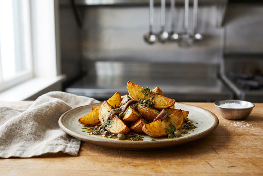 Olive Oil-Roasted Potatoes with Anchovy Drizzle