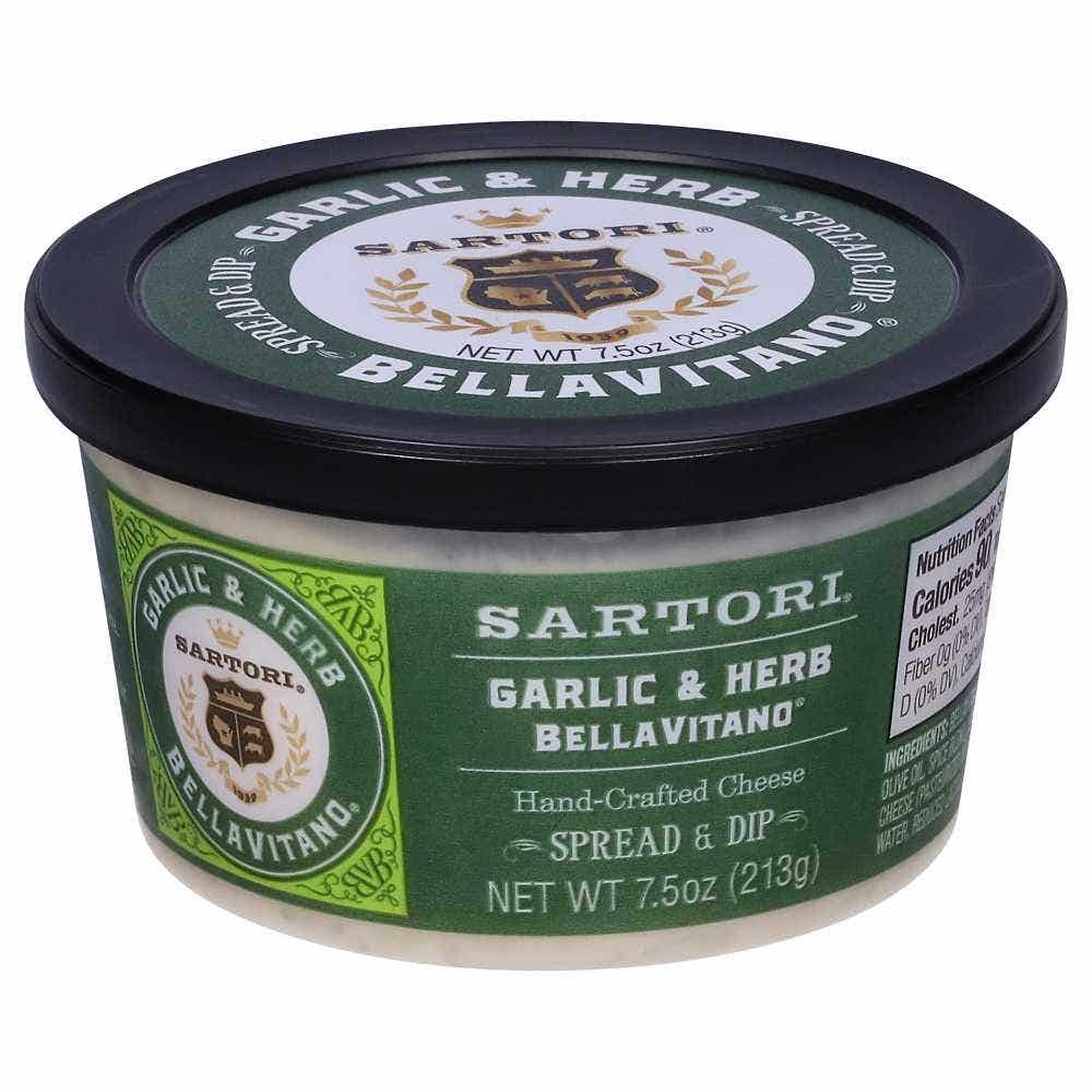 Wholesale Sartori Garlic & Herb Bellavitano Spread 7.5 Oz- Bulk