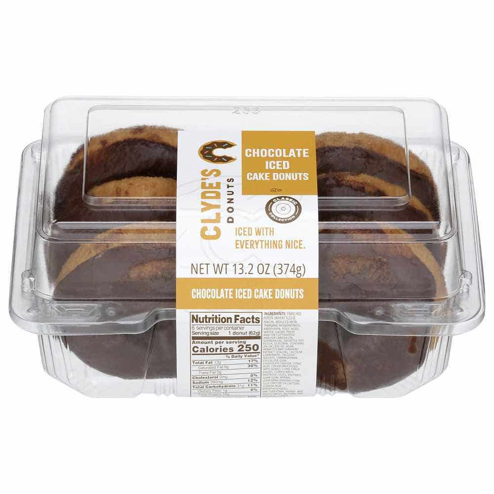 Wholesale Clyde's Donuts Chocolate Iced Cake Donuts 13.2 Oz- Bulk
