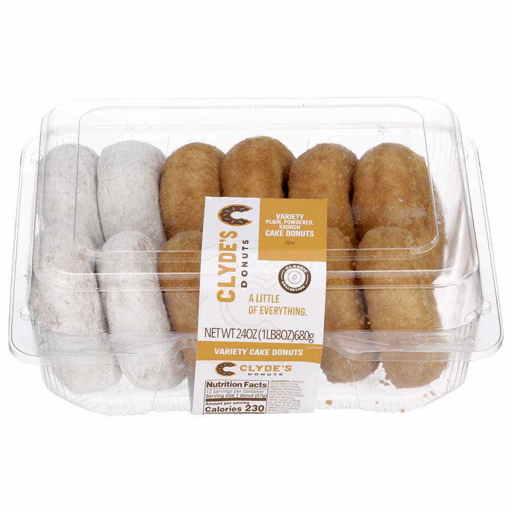Wholesale Clyde's Donuts Variety Plain Powder Krunch Donuts 24 Oz- Bulk