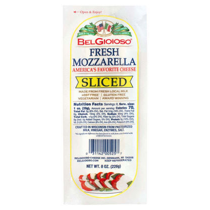 Wholesale Bel Gioioso Mozzarella Log Slices- Bulk