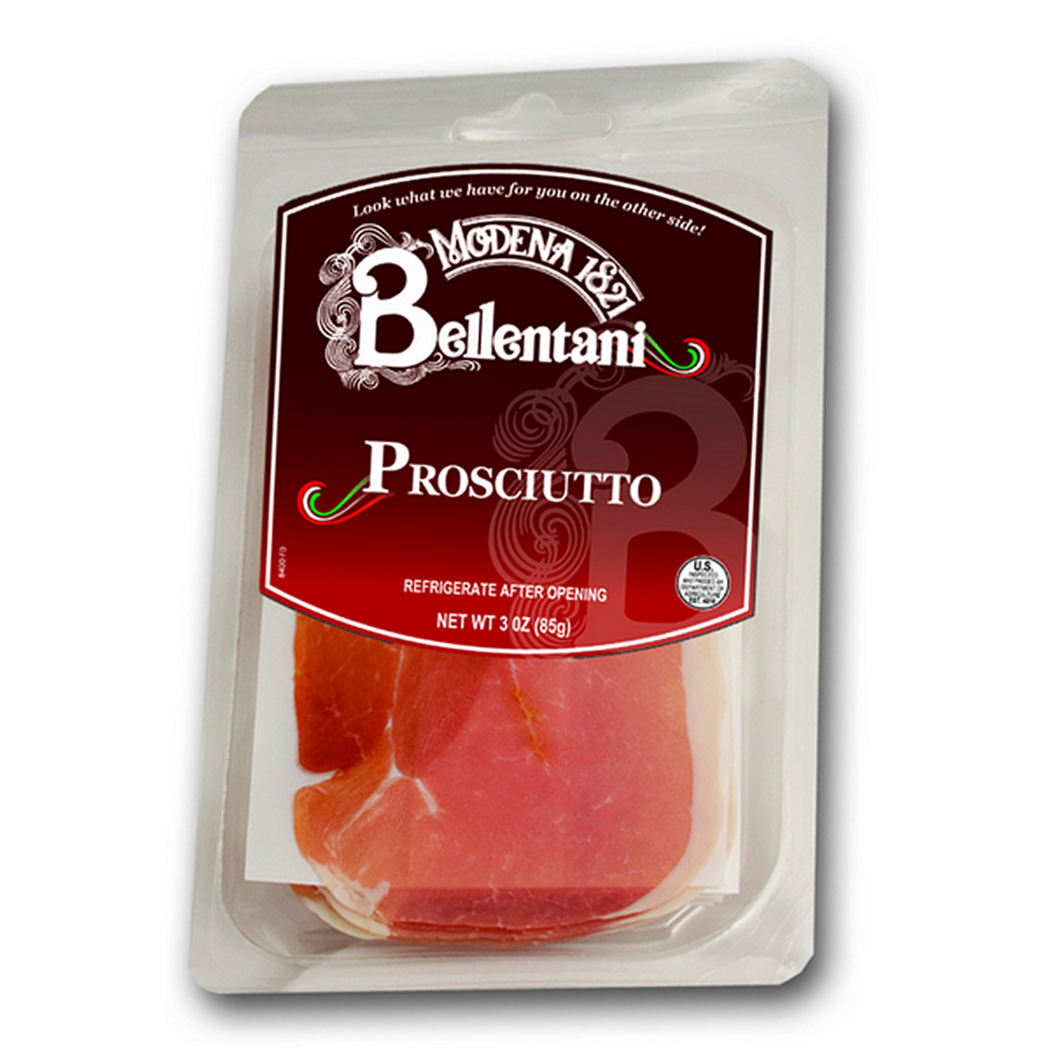 Wholesale Bellentani Sliced Prosciutto Italian Style Salt-Cured Ham (3 oz)- Bulk