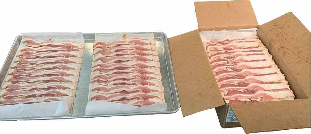 Wholesale Brunson Meat Co. Uncured Applewood Double Smoked Black Pepper Bacon Thick Cut 15 Lb- Bulk