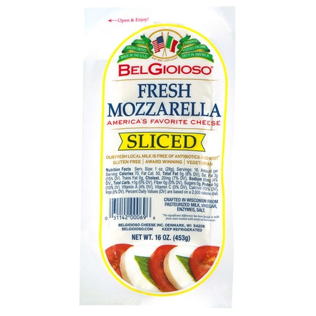 Wholesale Belgioioso Case Fresh Sliced Mozzarella- Bulk