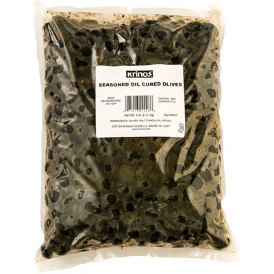 Wholesale Krinos Seasoned Oil Cured Olives 5Lb Bag- Bulk