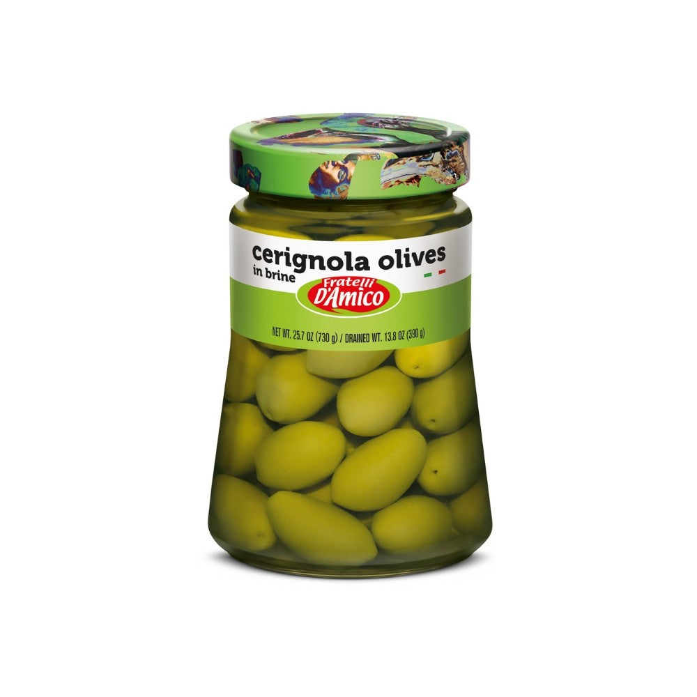 Wholesale D'Amico Case Green Cerignola Olives Jars- Bulk