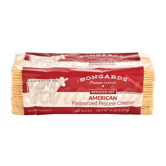 Wholesale Bongards Reduced Fat Sliced Yellow American Cheese | 5 lbs- Bulk