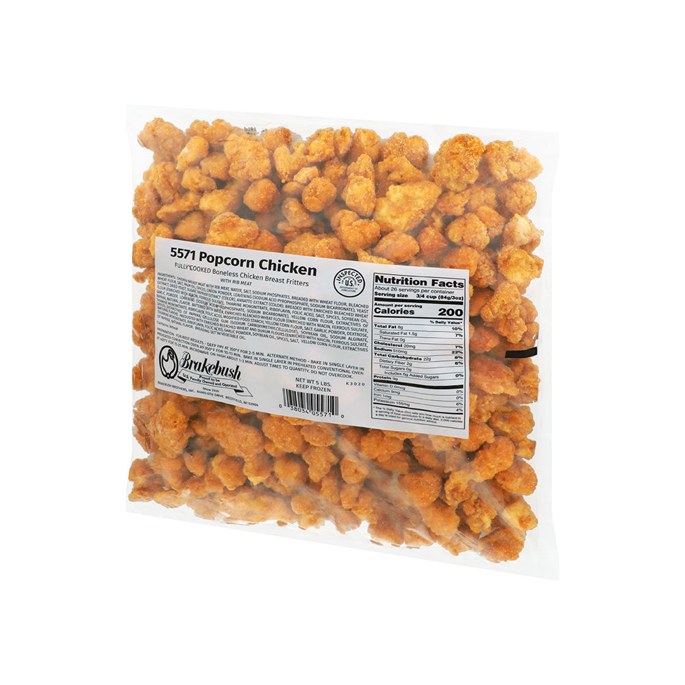 Wholesale Brakebush Case Cooked Boneless Popcorn Chicken- Bulk