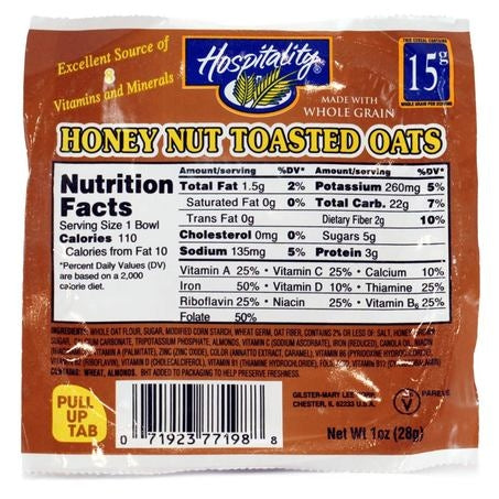Wholesale Hospitality Case Whole Grain Honey Nut Toasted Oat Cereal- Bulk