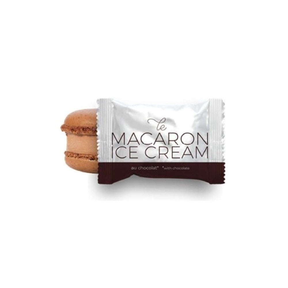 Wholesale White Toque Chocolate Ice Cream Macaron | 2.3 oz- Bulk