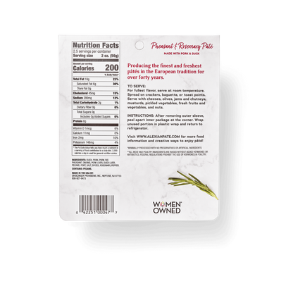Wholesale Alexian Sliced Pheasant/ Rosemary- Bulk