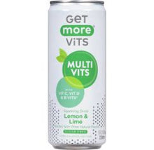 Wholesale Get More Vits Lemon Lime Water Sparkling 330 mL- Bulk