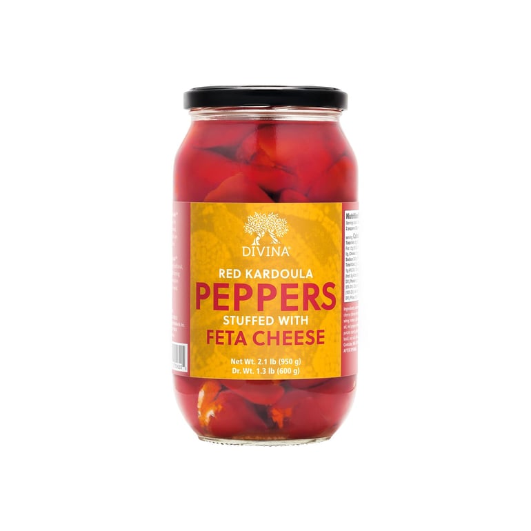Wholesale Divina Red Peppers Stuffed W/ Feta- Bulk