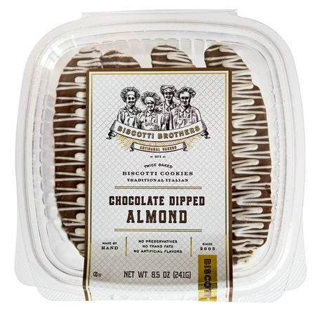 Wholesale Biscotti Bros Case Chocolate Dipped Almond Biscotti- Bulk