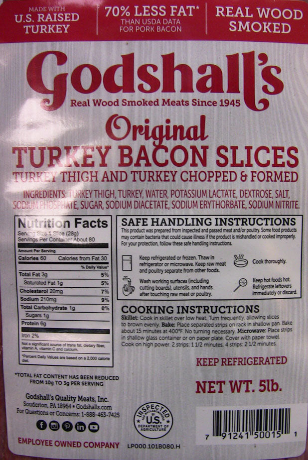 Wholesale Godshall'S Sliced Turkey Bacon16Slc- Bulk