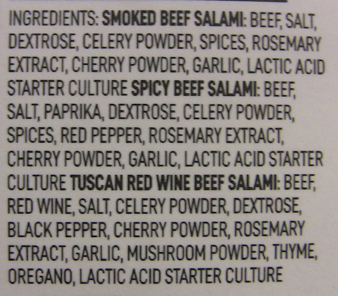Wholesale Bc Beef Salami Trio- Bulk