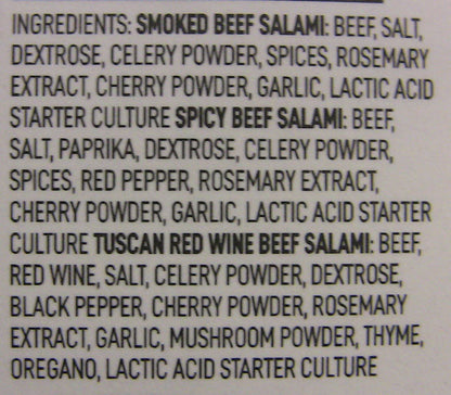 Wholesale Bc Beef Salami Trio- Bulk