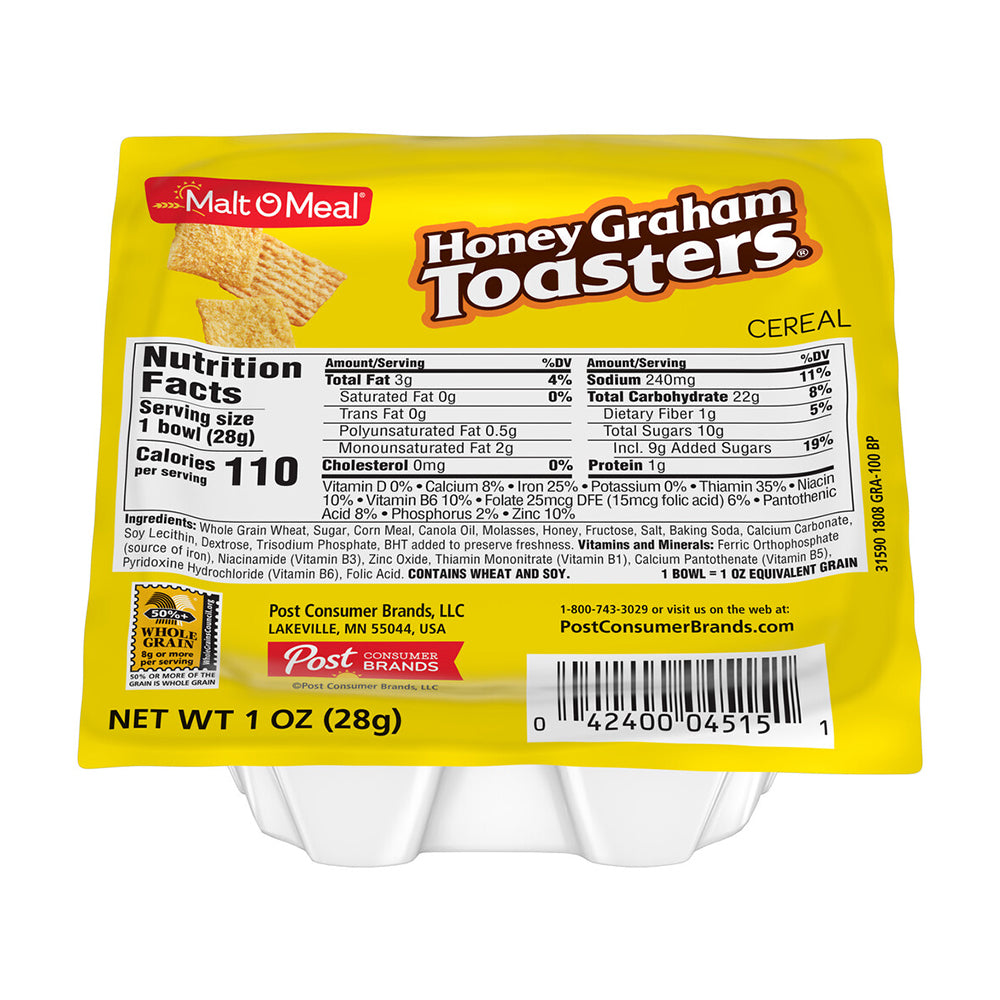Wholesale Post Case Honey Graham Toasters Cereal- Bulk