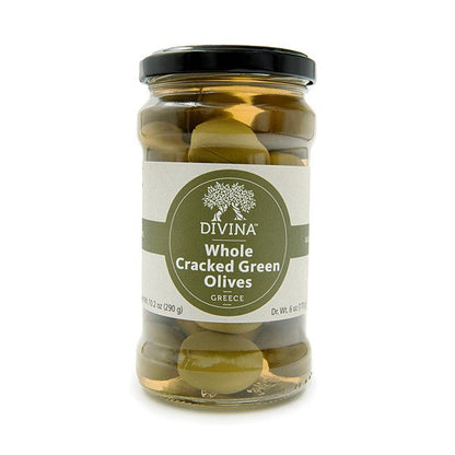 Wholesale Divina Green Cracked Olives- Bulk