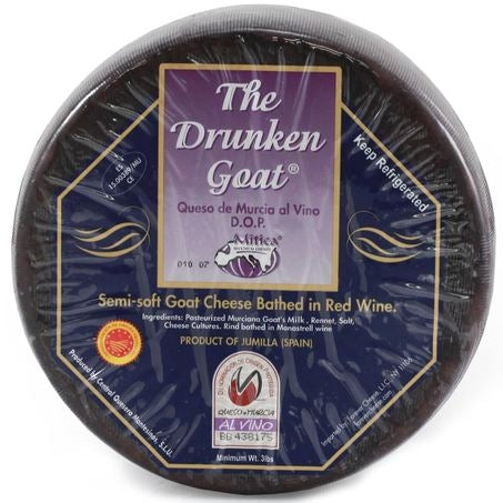 Wholesale Drunken Goat Case Semi Soft Goat Cheese Bathed In Red Wine- Bulk
