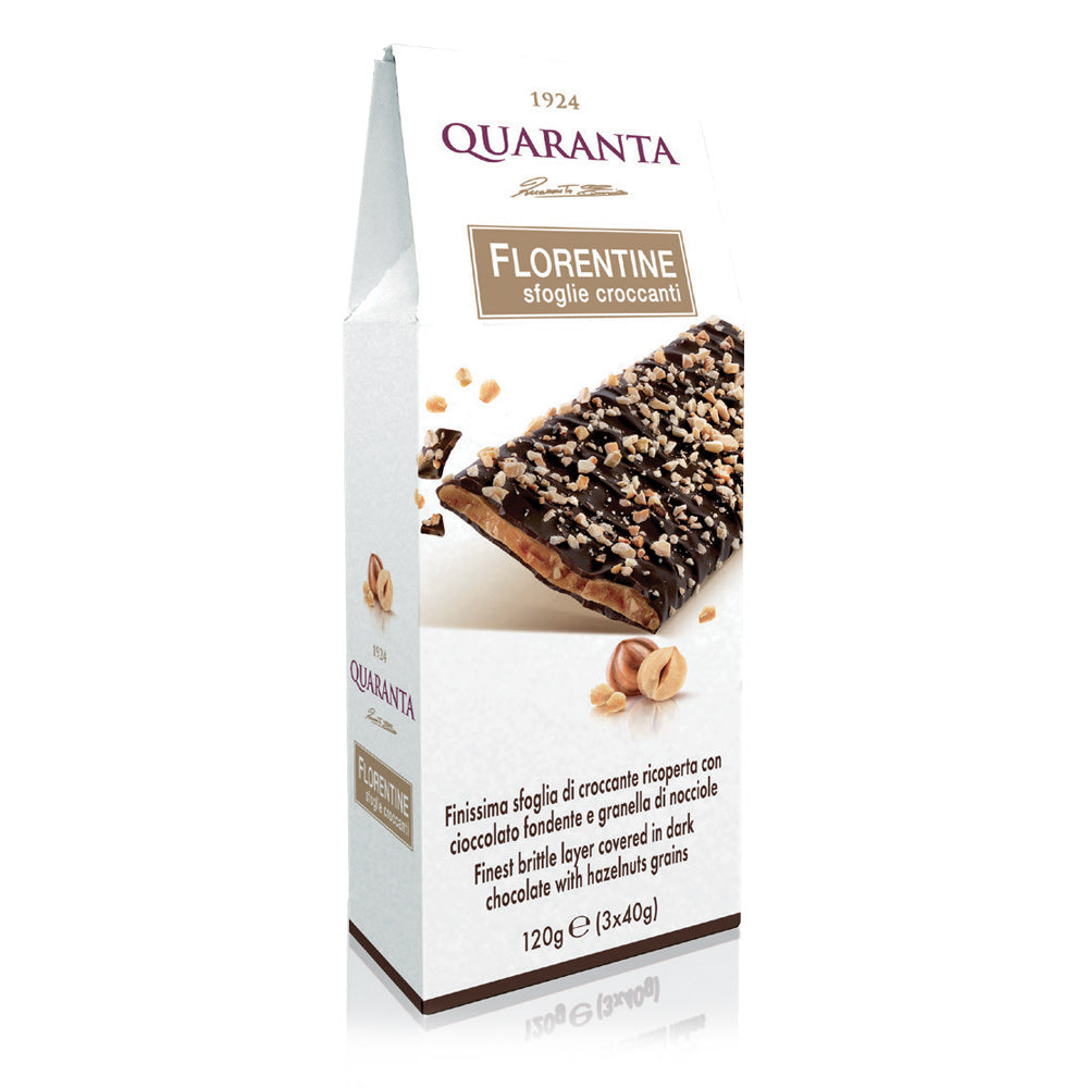 Wholesale Quaranta Case Dark Chocolate Florentine With Hazelnut- Bulk