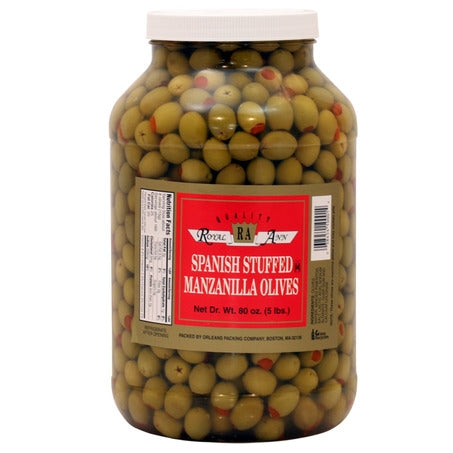 Wholesale Royal Ann Each Green Manzanilla Stuffed Olive- Bulk