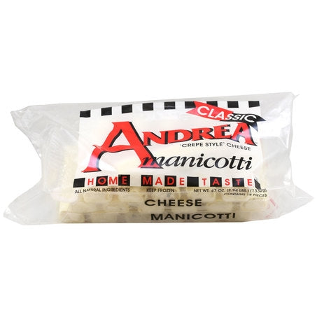 Wholesale Andrea Case 72Ct Frozen Manicotti Pasta- Bulk