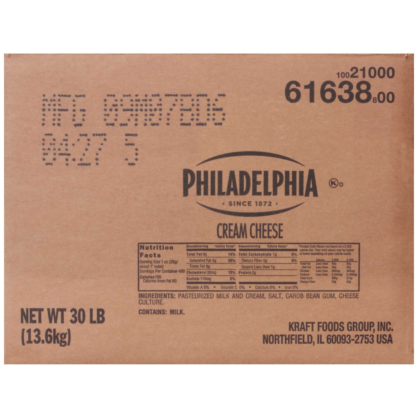 Wholesale Philadelphia Case * Cream Cheese Bulk- Bulk