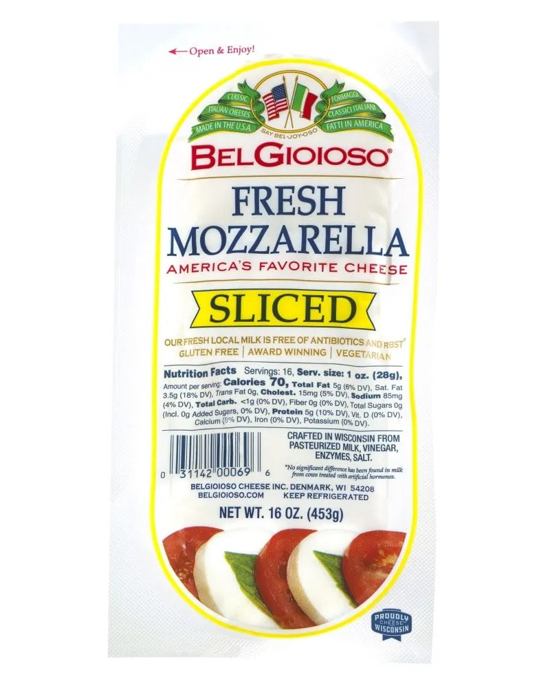 Wholesale Belgioioso Case Fresh Sliced Mozzarella- Bulk