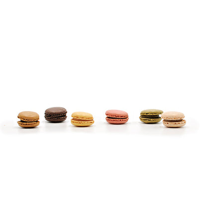 Wholesale White Toque Assorted Mini Macarons- Bulk