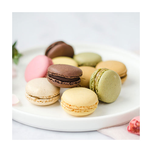 Wholesale White Toque Assorted Mini Macarons- Bulk