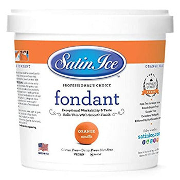 Wholesale Satin Ice Orange Rolled Fondant- Bulk
