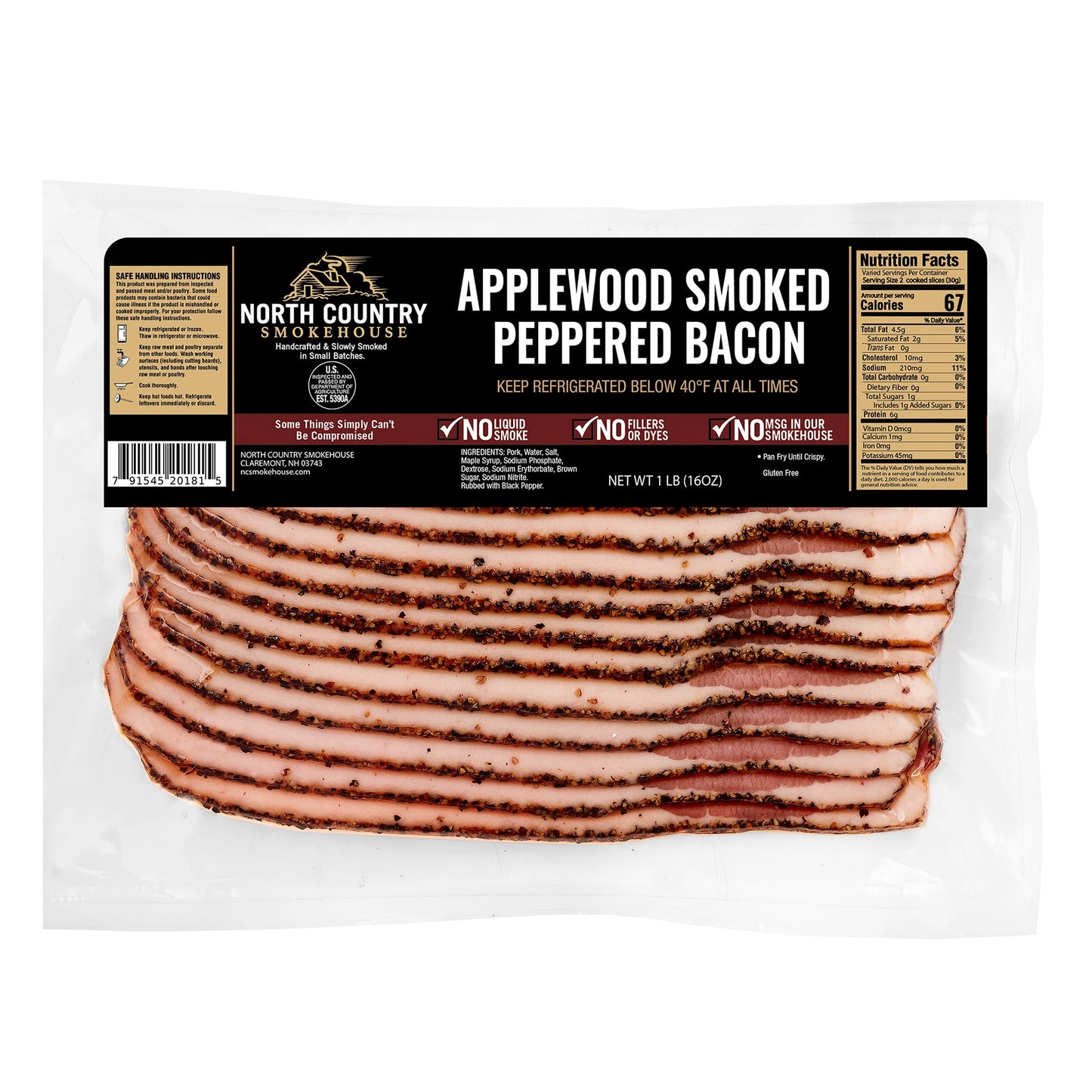 Wholesale North Country Smokehouse Peppered Bacon 12lb- Bulk
