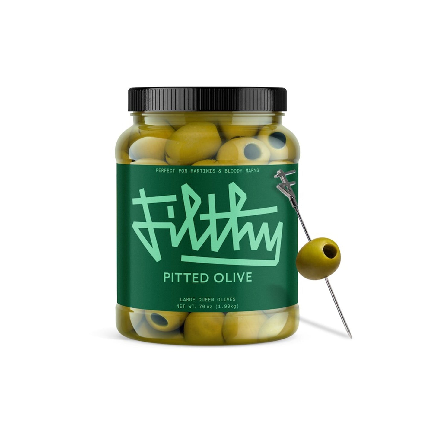 Wholesale Filthy Pitted Green Olives 64oz- Bulk