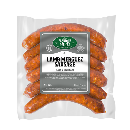 Wholesale Fabrique Delices Lamb Merguez Sausage Halal Certified .75lb- Bulk
