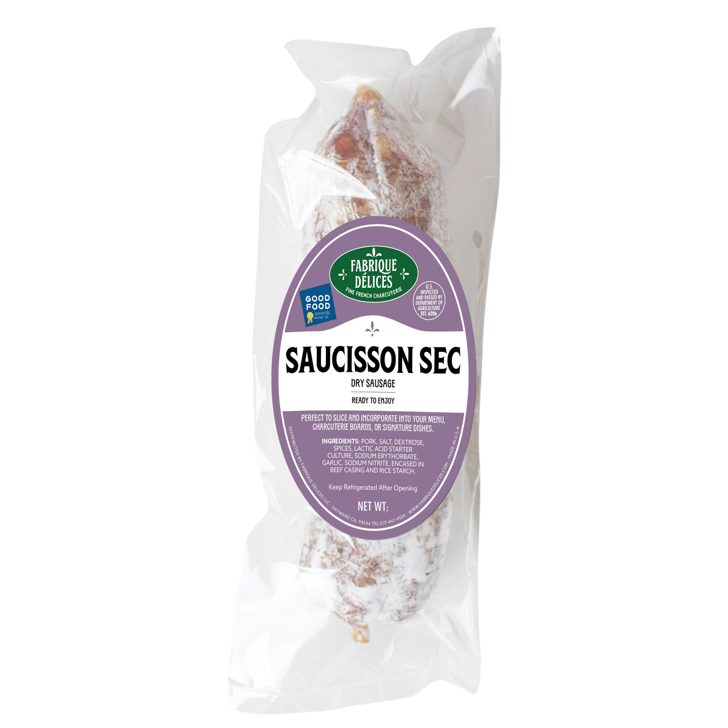 Wholesale Fabrique Delices Saucisson Sec, Dry Sausage- Bulk