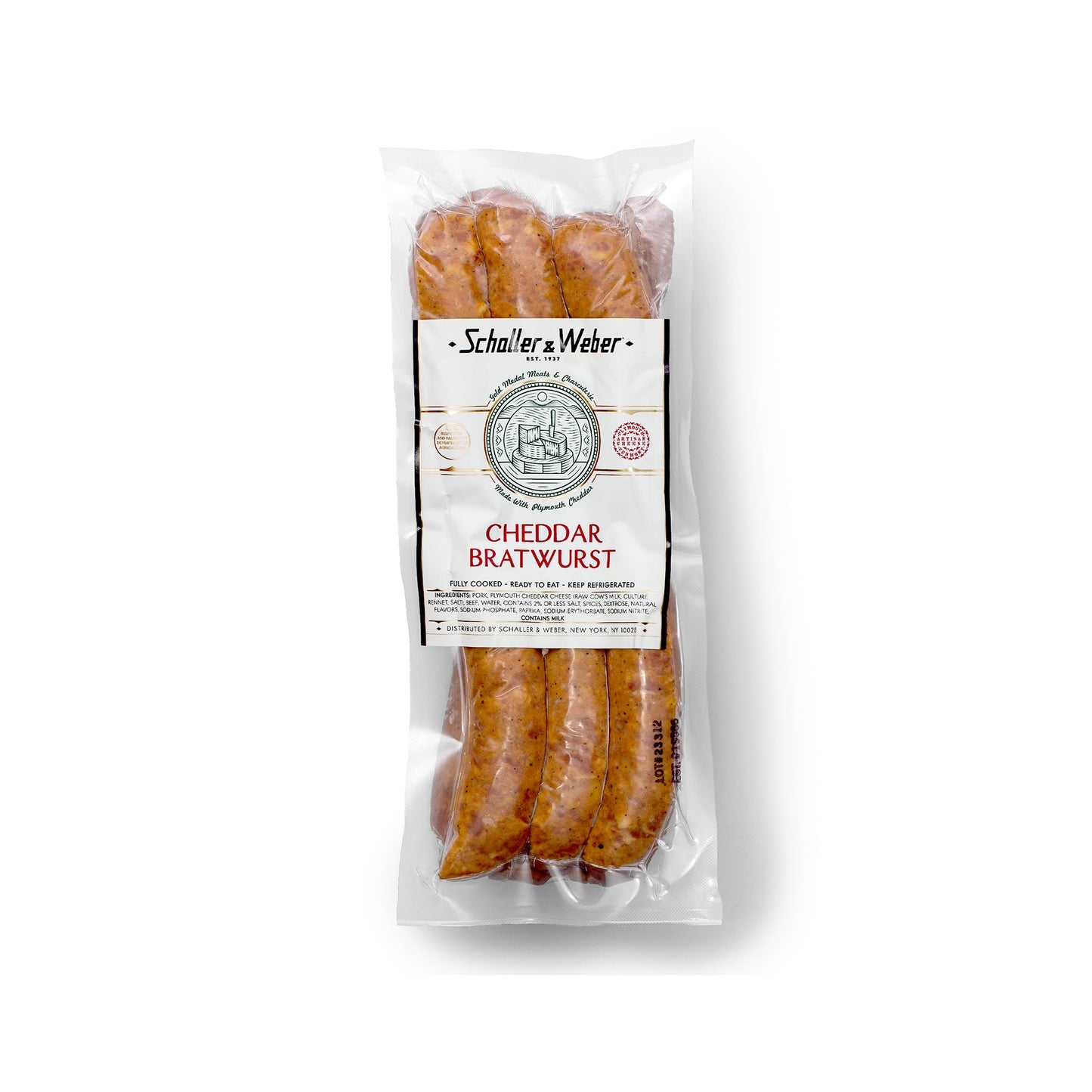 Wholesale Schaller & Weber Cheddar Bratwurst 2.4lb- Bulk