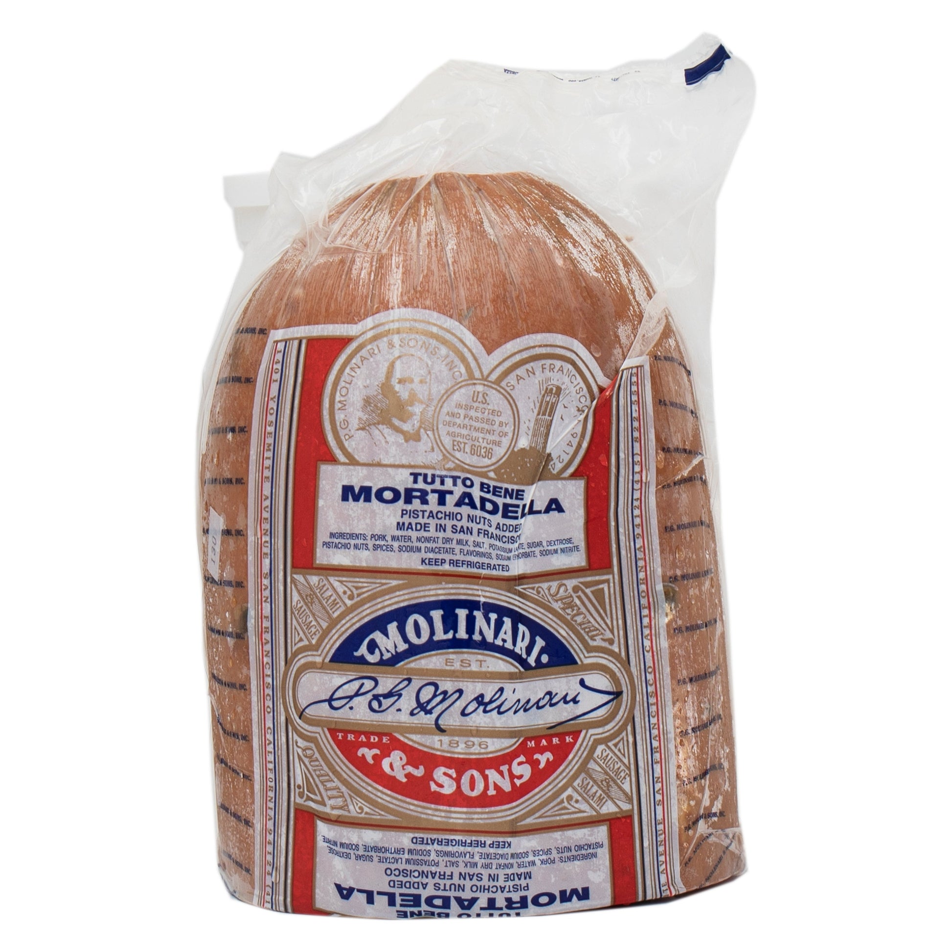 Wholesale P.G. Molinari Mortadella with Pistachios 8lb- Bulk