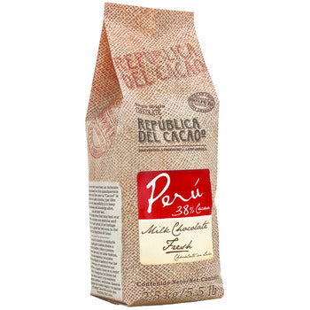 Wholesale Republica Del Cacao 38% Peru Milk Chocolate Single Origin 2.5kg- Bulk