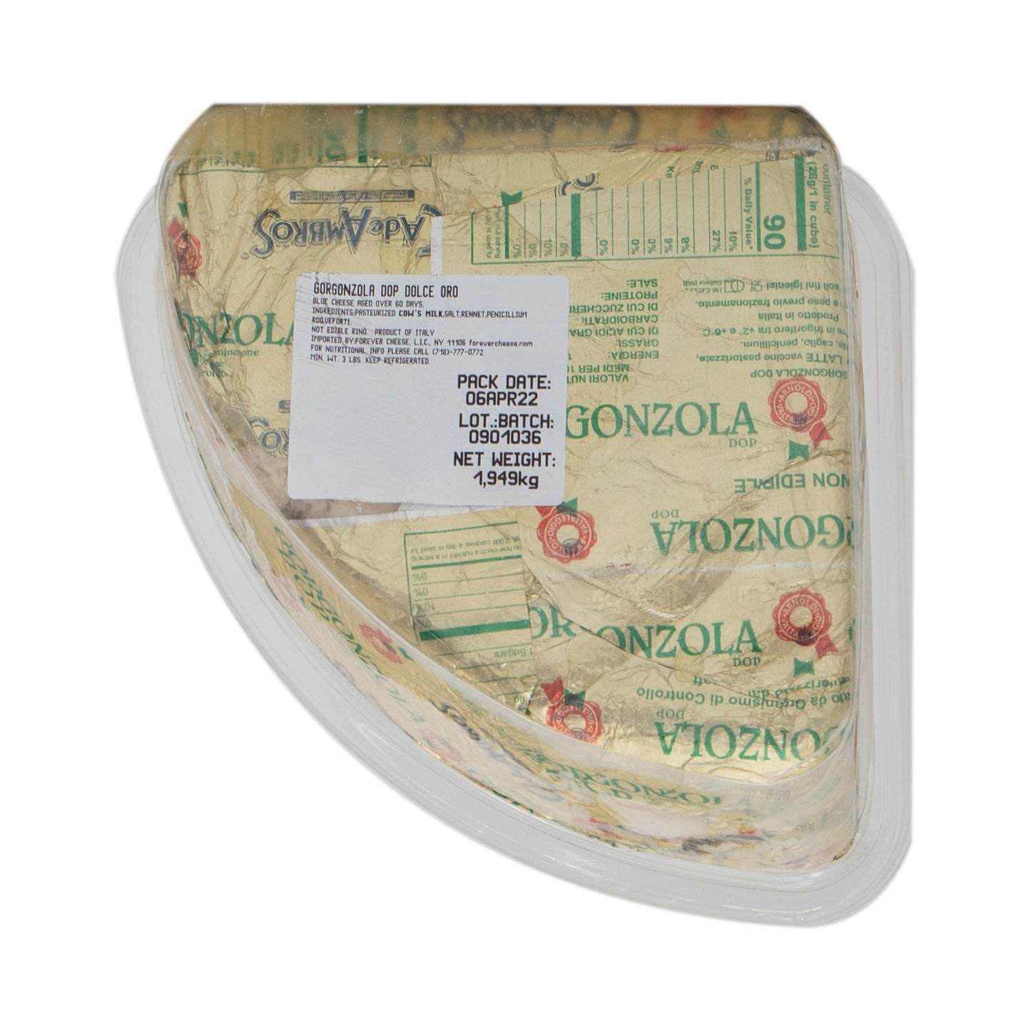 Wholesale Ca De Ambros Dolce Dop Gorgonzola Cheese 3lb- Bulk