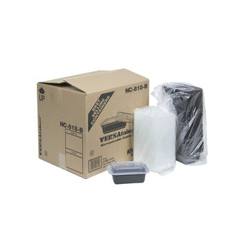 Wholesale Pactiv 12 Oz Black Oblong Container- Bulk