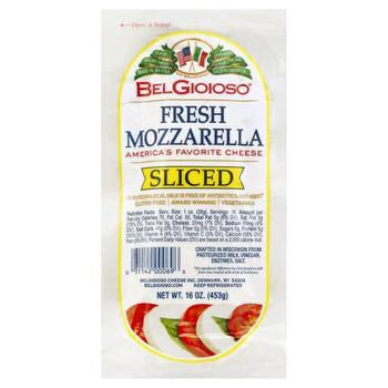 Wholesale Belgioioso Sliced Fresh Mozzarella 1lb- Bulk