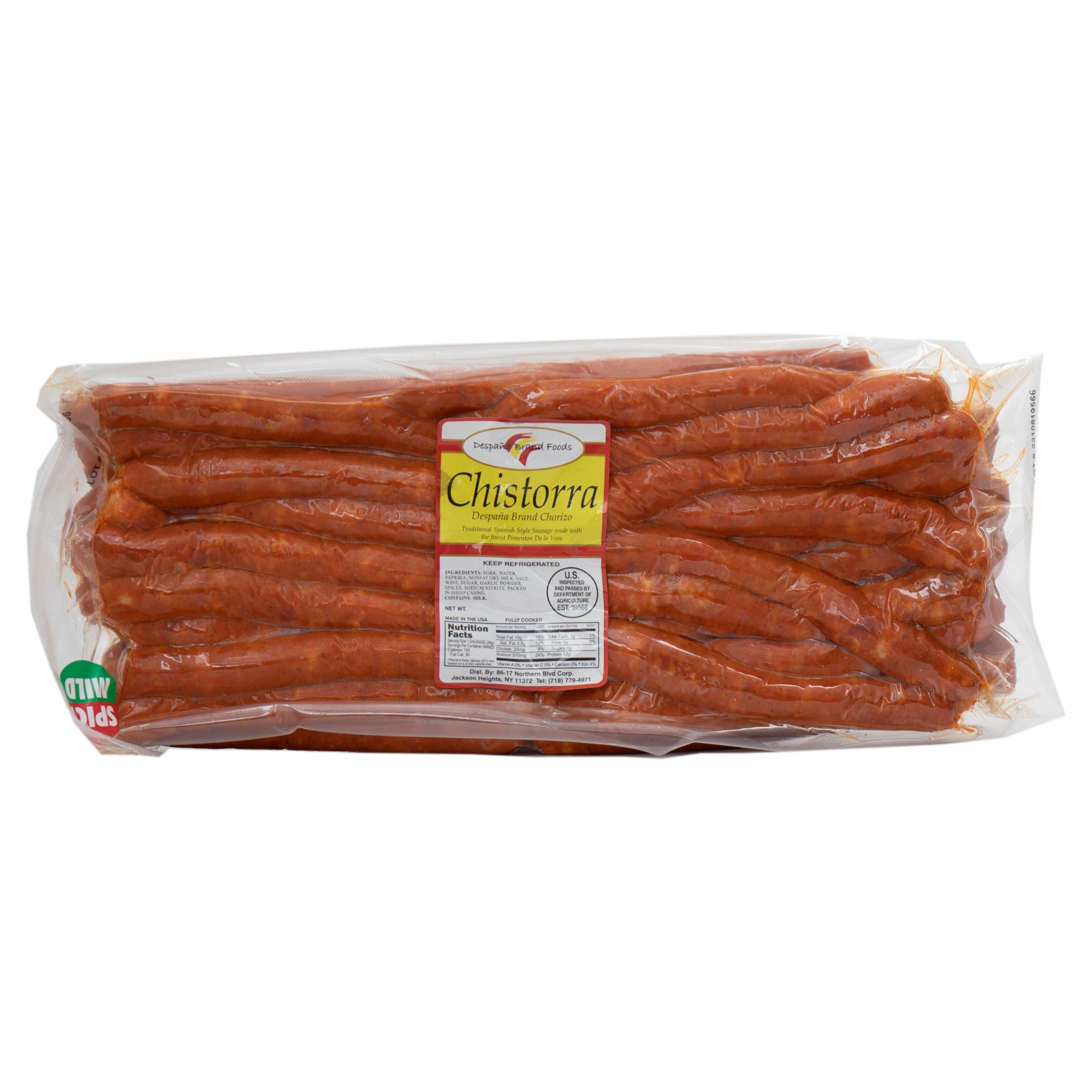 Wholesale Despana Chorizo Chistorra 5lb- Bulk